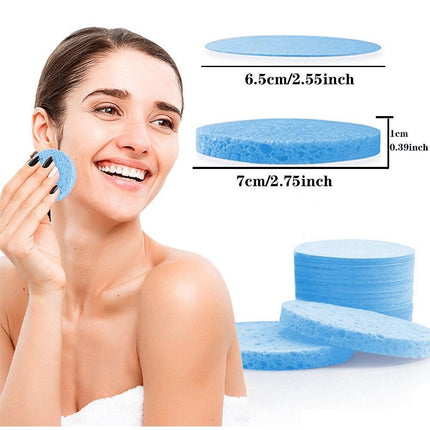 Luxurious Natural Cellulose Compressed Sponge Sheets - 100 Pack for Spa-Like Skincare.