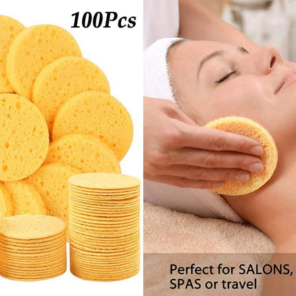 Luxurious Natural Cellulose Compressed Sponge Sheets - 100 Pack for Spa-Like Skincare - Très Elite