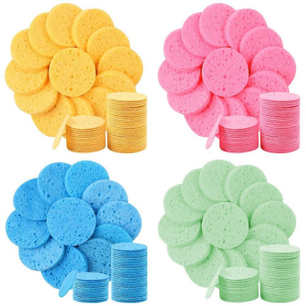 Luxurious Natural Cellulose Compressed Sponge Sheets - 100 Pack for Spa-Like Skincare - Très Elite