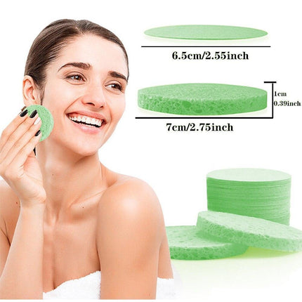 Luxurious Natural Cellulose Compressed Sponge Sheets - 100 Pack for Spa-Like Skincare.