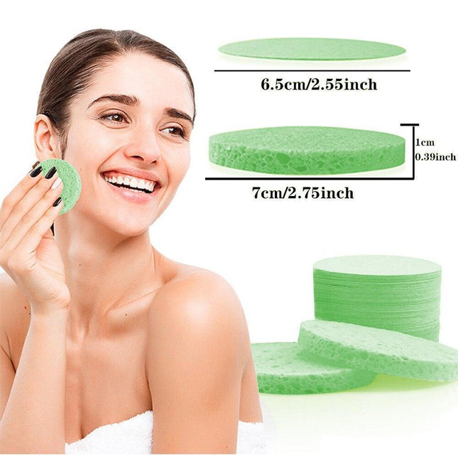 Luxurious Natural Cellulose Compressed Sponge Sheets - 100 Pack for Spa-Like Skincare