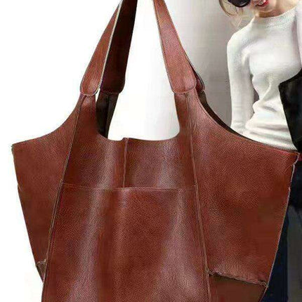 Luxurious Oversized Soft Leather Tote Bag for Effortless Elegance - Très Elite