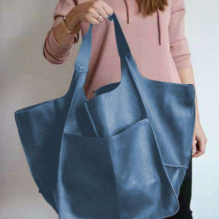 Luxurious Oversized Soft Leather Tote Bag for Effortless Elegance - Très Elite