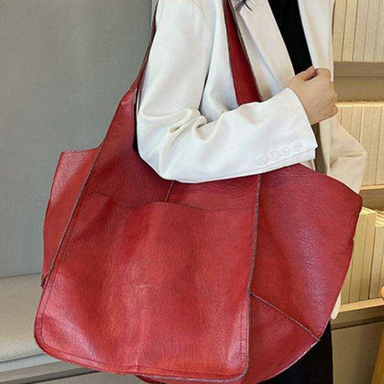 Luxurious Oversized Soft Leather Tote Bag for Effortless Elegance - Très Elite