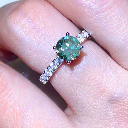 Luxurious Platinum Moissanite Ring with Zircon Sparkle - Très Elite