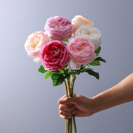 Luxurious Silk Peony Stem Bouquet - Elevate Your Home with Stunning Floral Displays..