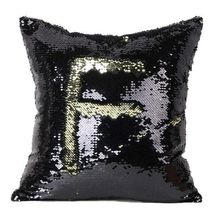 Luxurious Two-Tone Sequin Throw Pillow Cover for Chic Interior Styling - Très Elite