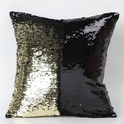 Luxurious Two-Tone Sequin Throw Pillow Cover for Chic Interior Styling - Très Elite
