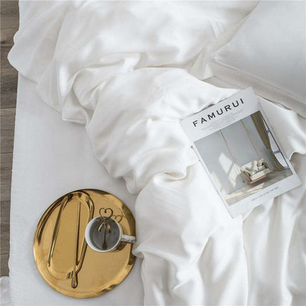 Luxurious White Silk Bedding Collection