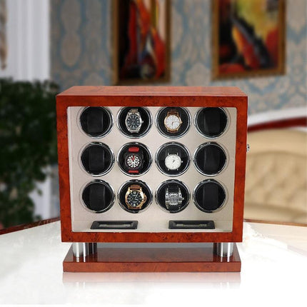 Luxurious Wooden Watch Winder Set for Timepiece Preservation