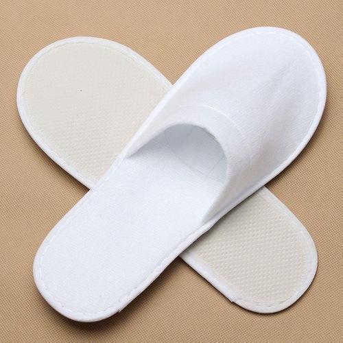 Luxury 24-Pack White Disposable Slippers with Non-Slip Safety Sole