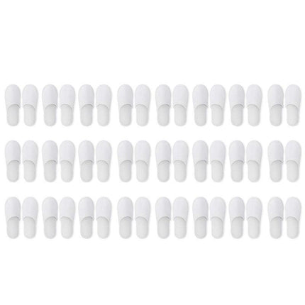 Luxury 24-Pack White Disposable Slippers with Non-Slip Safety Sole