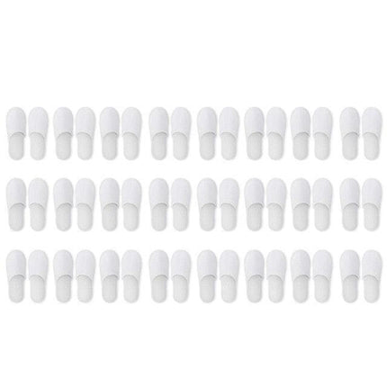 Luxury 24-Pack White Disposable Slippers with Non-Slip Safety Sole