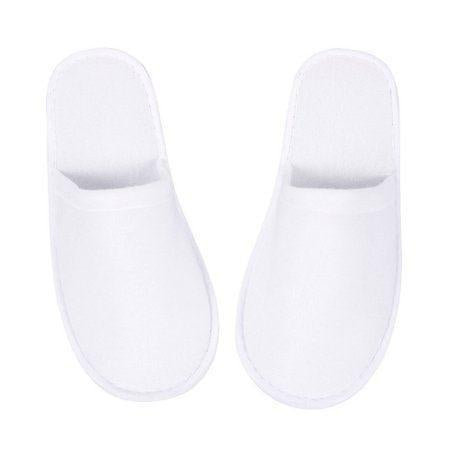 Luxury 24-Pack White Disposable Slippers with Non-Slip Safety Sole