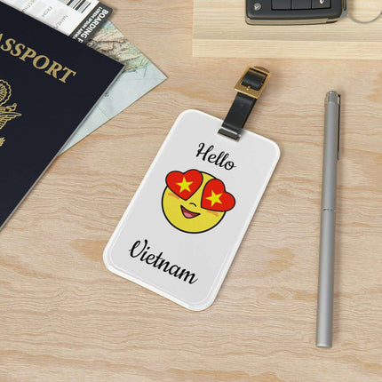 Luxury Acrylic Luggage Tag and Leather Strap Set by Maison d'Elite - Très Elite