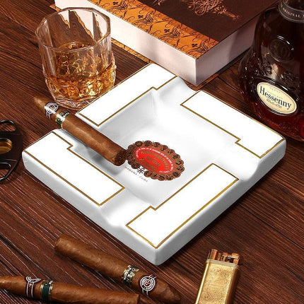 Luxury Ceramic Cigar Trough Ashtray for the Discerning Aficionado - Très Elite