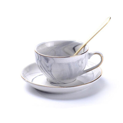 Luxury Gold-Trimmed Marble Tea Set for Exquisite Gatherings - Très Elite
