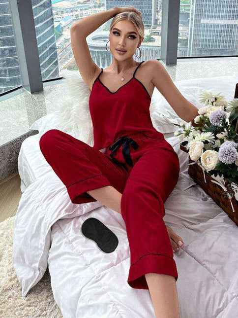 Luxury Pink Satin Sleepwear Set - Women's Elegant Loungewear