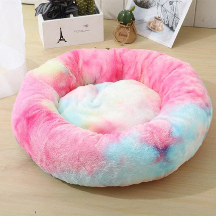 Luxury Plush Round Pet Bed - Cozy Retreat for Cats and Dogs