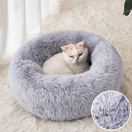Luxury Plush Round Pet Bed - Cozy Retreat for Cats and Dogs