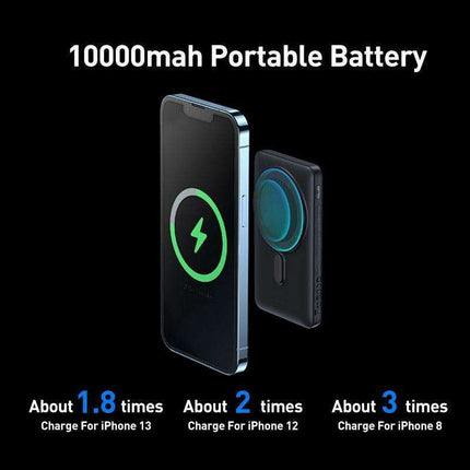 Mag-Safe 20W Magnetic Power Bank with 10000mAh Capacity and Adjustable Stand for Rapid Charging - Très Elite