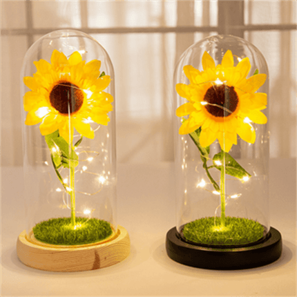 Magical Illuminated Rose in Glass Dome - Elegant Romantic Decor - Très Elite
