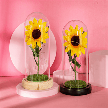 Magical Illuminated Rose in Glass Dome - Elegant Romantic Decor - Très Elite