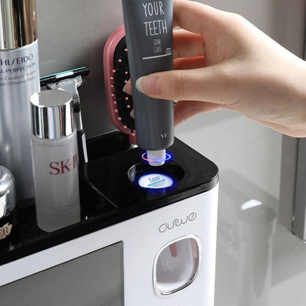 Magnetic Toothbrush and Toothpaste Storage System - Elegant Dustproof Organizer for Modern Bathrooms - Très Elite