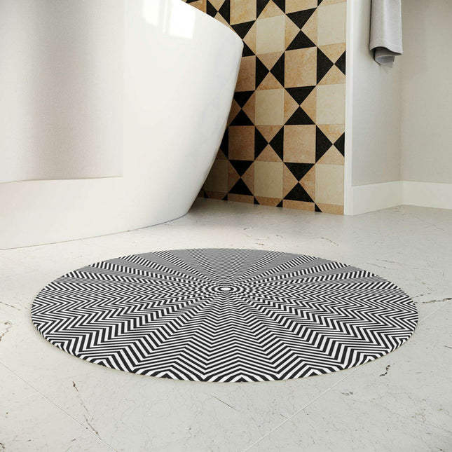 Maison d'Elite Hypnotic Circle Design Bath Rug
