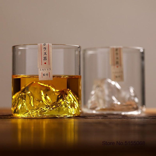 Majestic Japanese Alps Whiskey Glass Set: Toast to Nature's Beauty with Every Sip