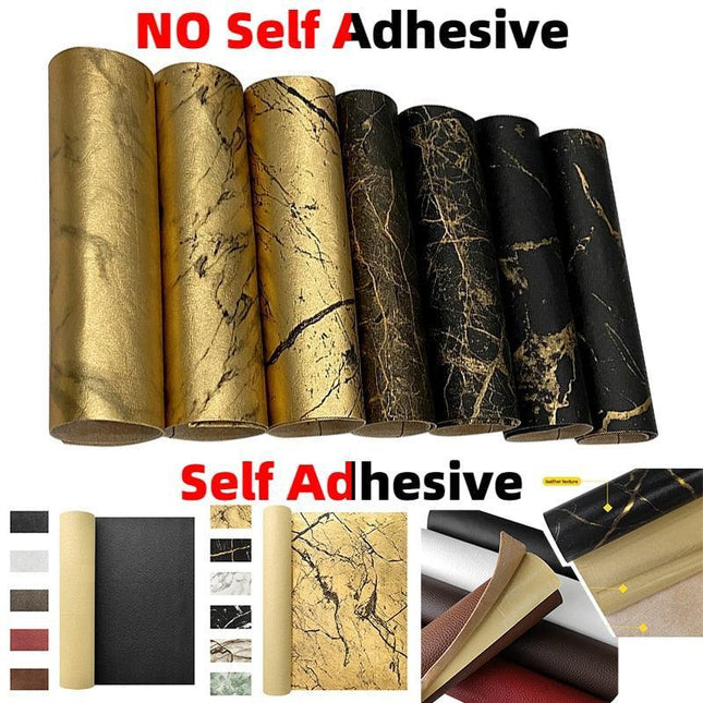 Marble Effect Self-Adhesive Faux Leather Crafting Sheets - Must-Have for Creative Transformations