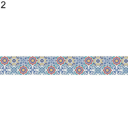 Mediterranean Floral Waterproof Wall Art Decals for Kitchen and Bathroom..