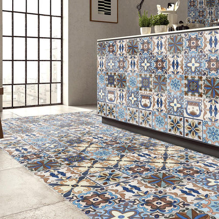 Mediterranean Floral Waterproof Wall Art Decals for Kitchen and Bathroom..