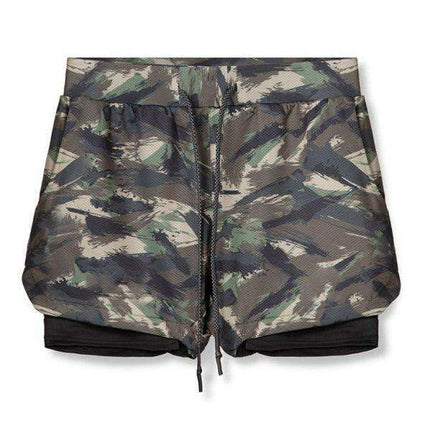 Men's Camo Fitness Shorts with Adjustable Fit - Très Elite