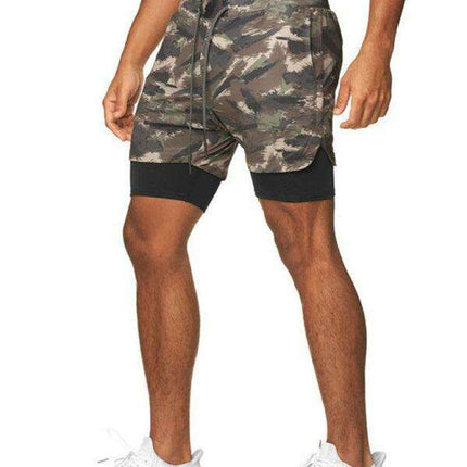 Men's Camo Fitness Shorts with Adjustable Fit - Très Elite