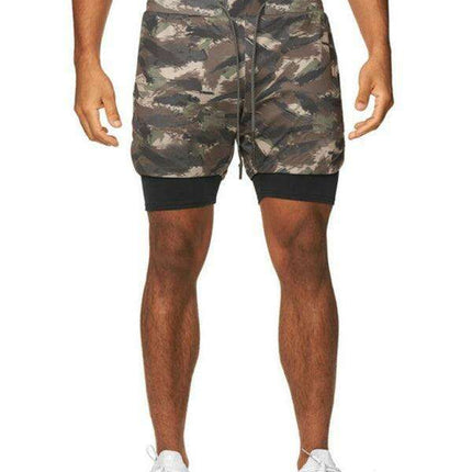 Men's Camo Fitness Shorts with Adjustable Fit - Très Elite