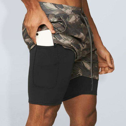 Men's Camo Fitness Shorts with Adjustable Fit - Très Elite
