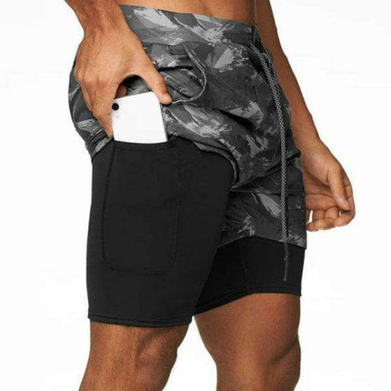 Men's Camo Fitness Shorts with Adjustable Fit - Très Elite