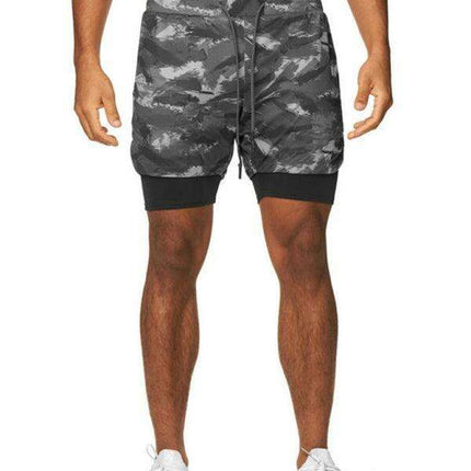 Men's Camo Fitness Shorts with Adjustable Fit - Très Elite