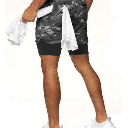 Men's Camo Fitness Shorts with Adjustable Fit - Très Elite