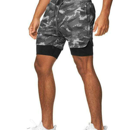 Men's Camo Fitness Shorts with Adjustable Fit - Très Elite