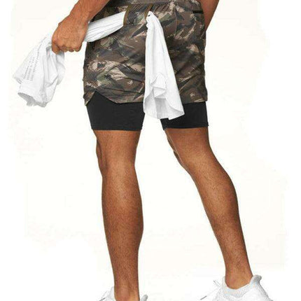 Men's Camo Fitness Shorts with Adjustable Fit - Très Elite