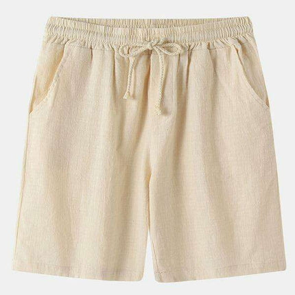 Men's Casual Cotton-Linen Blend Shorts in Korean Style