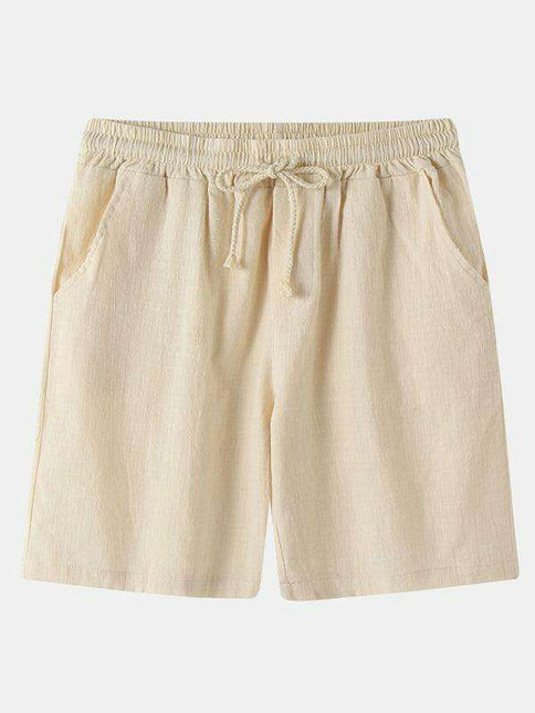 Men's Casual Cotton-Linen Blend Shorts in Korean Style