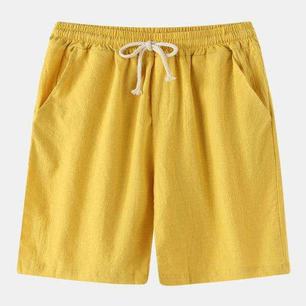 Men's Casual Cotton-Linen Blend Shorts in Korean Style - Très Elite