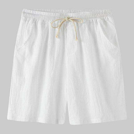 Men's Casual Cotton-Linen Blend Shorts in Korean Style
