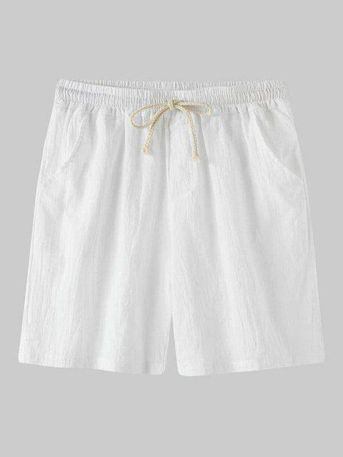 Men's Casual Cotton-Linen Blend Shorts in Korean Style