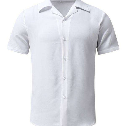 Men's Casual Summer Cotton Linen Suit Set with Lapel | Stylish Short Sleeve Shorts Outfit for Warm Weather Comfort - Très Elite