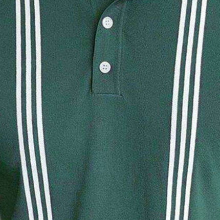 Men's Chic Green Striped Polo Shirt - A Timeless Fashion Staple - Très Elite