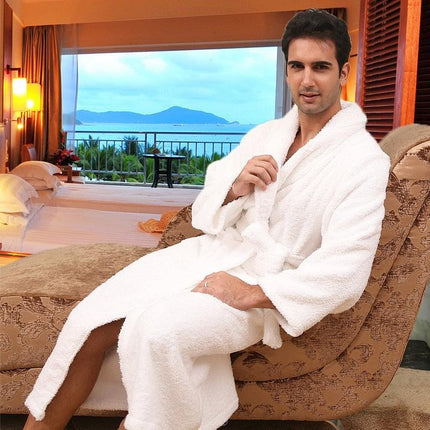 Men's Luxurious Geometric Cotton Bathrobe - Experience Ultimate Comfort!